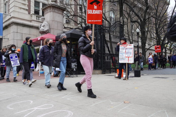 Striking Columbia Student Workers Picket University, Supported By New ...