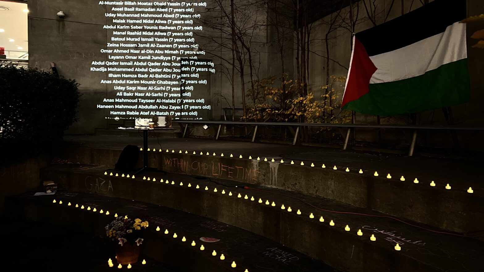 SJP organizes candlelight vigil for Palestinian victims of the violence in Gaza