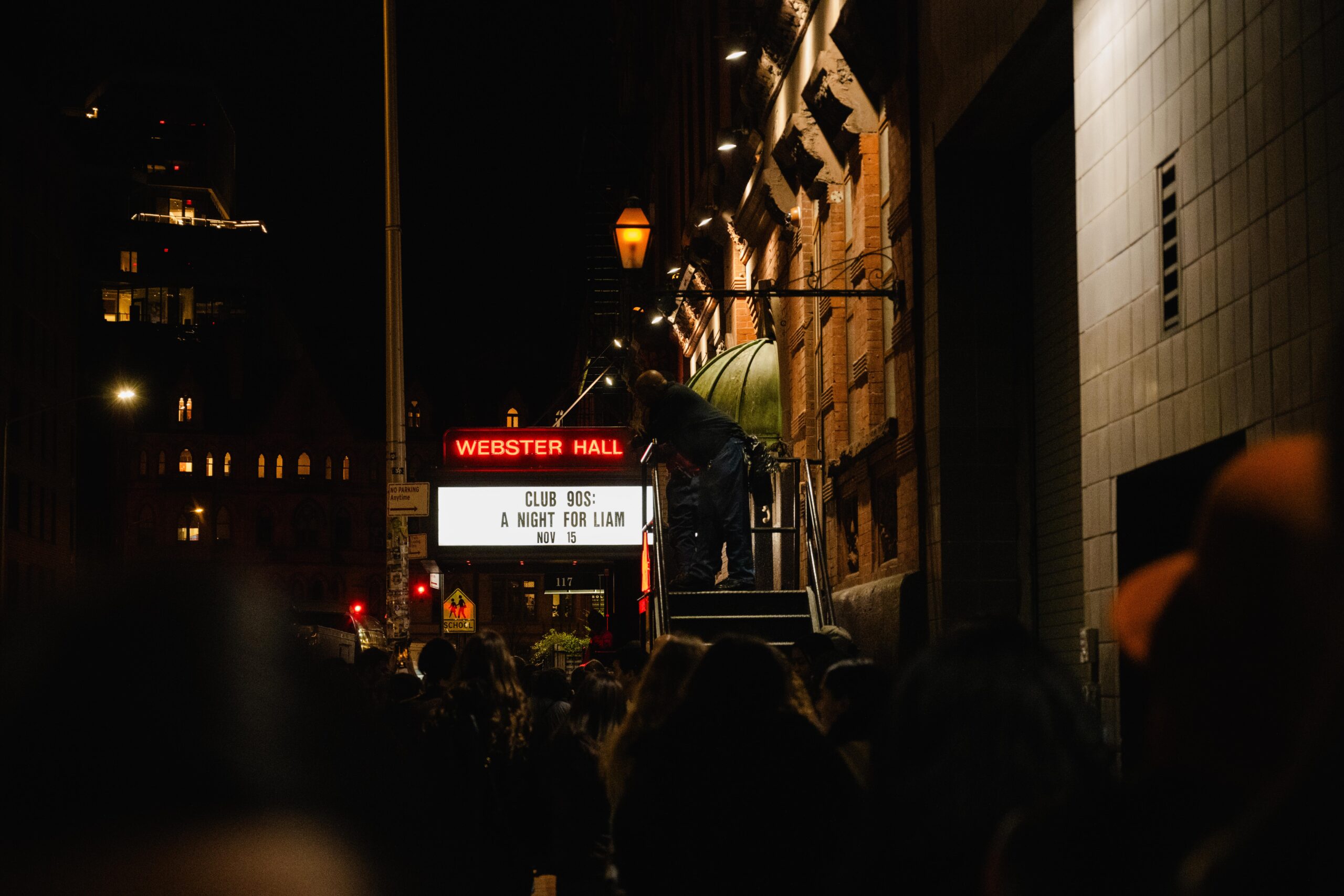 An image of Webster Hall stating “Club 90s: A NIGHT FOR LIAM NOV 15”